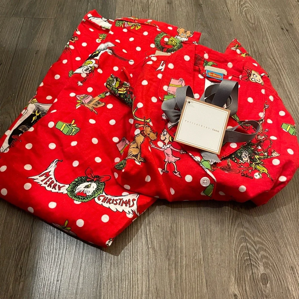 POTTERY BARN TEEN GRINCH PJS NEVER WORN - Picture 4 of 4